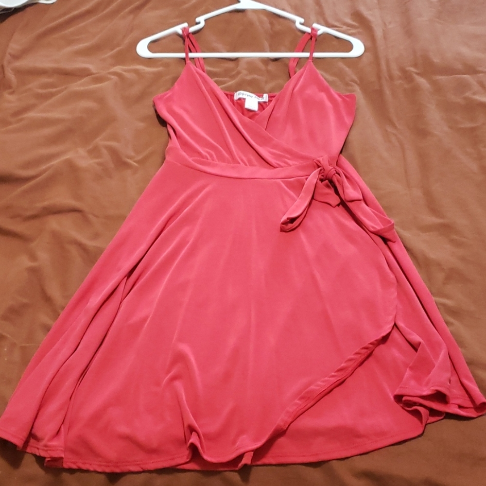 Pink wrap dress